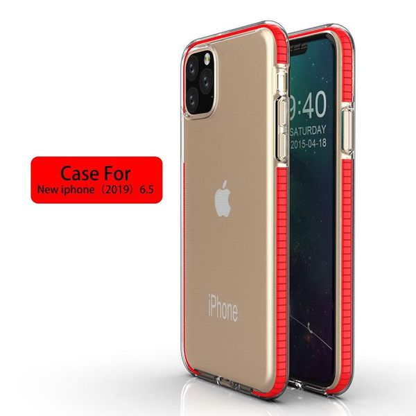 

transparent phone case for iphone 11 pro max xs 6 8 7 samsung note10 s10 a9 two-tone clear tpu double color cover