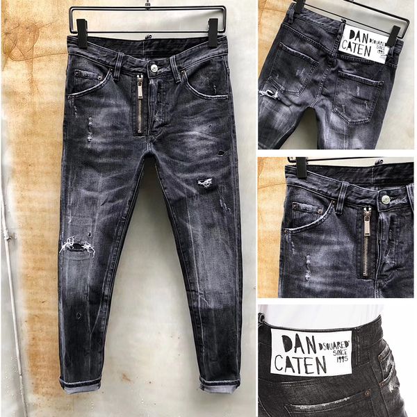 

dsquared2 jeans mens designer luxury ds2 класса люкс синий деним джинсовая марка # 855 высококачественные брюки для мужчин рваные байкерские, Blue