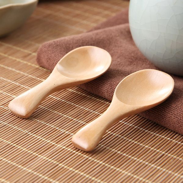 Японский стиль посуда деревянный совок чай с короткой ручкой приправа ложка мороженого ложка бесплатная доставка W9259