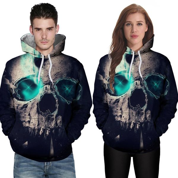 

plus size 3d skull hoodies men hip hop casual long sleeve black sweatshirts mens clothing sudadera hombre