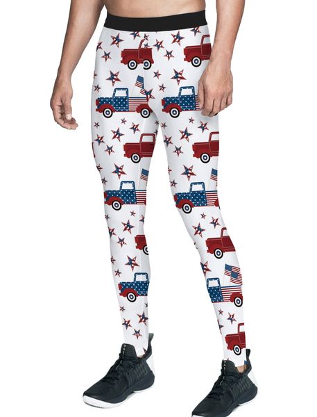 

usa flag independent day pants men leggings with pockets happy valentine's day moisture-wicking buttery soft compression breatha, Black