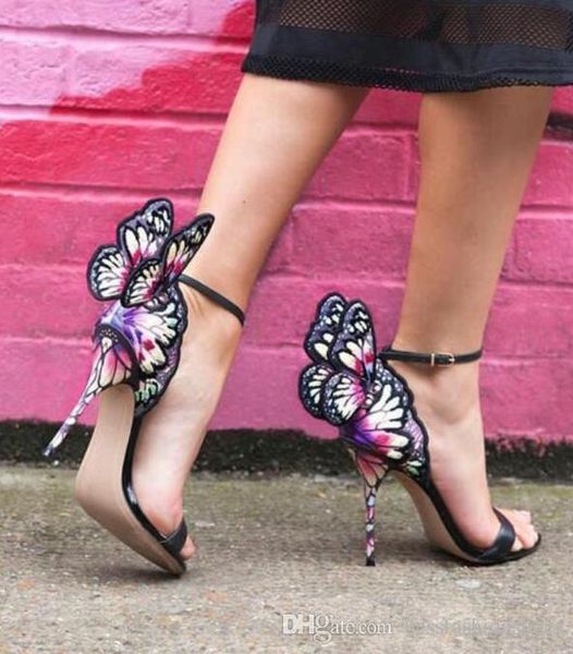 

sophia webster female butterfly winged women party high heels sandals boots thin heeled wedding pumps shoes gladiator females show sandalias