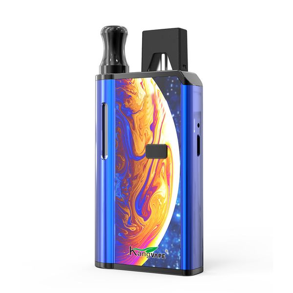 

100% первоначально Kangvape 420 2в1 Box Mod Kit 650mAh Разогреть Напряжение VV ​​батареи 0,7 мл Керамическая Coil Совместимость Pod Starter Kit Vape Аутентичные