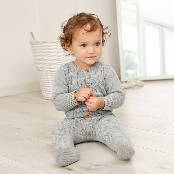 

2019 newborn baby boy rompers toddler jumpsuit girls candy color knitted baby clothes infant boy overall children outfit spring, Blue