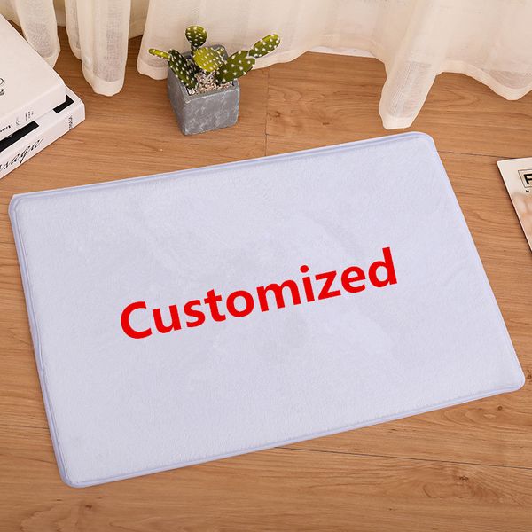 

home textile flannel personalized customize mats logo graffiti p customize doormat kitchen anti-slip carpet bathroom pad mat