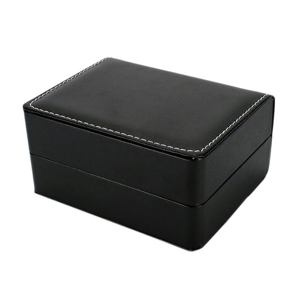 

black pu leather single slot watch bangle case wristwatch box organizer gift removable cushion watch boxs 14 x 11 x 7cm, Black;blue