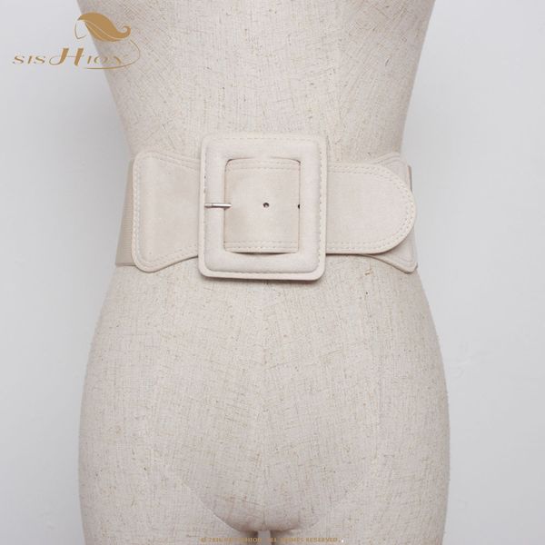 

sishion elastic wide belt for women ladies dress stretch thick waist belts vb0048 waistband suede leopard belt, Black;brown