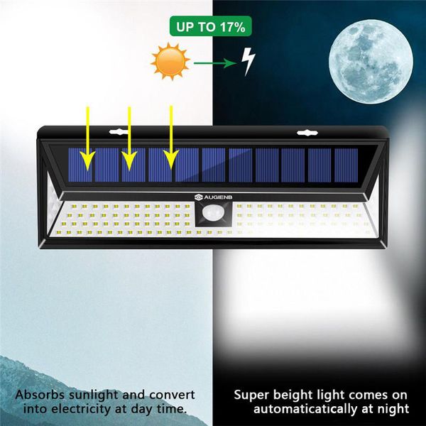 

solar garden light outdoor led solar lamp security pool door solar lighting 118 led 1000lm waterproof