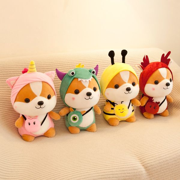 

cute new squirrel hamster transformed into unicorn dinosaur doll plush toy children doll grabbing machine doll