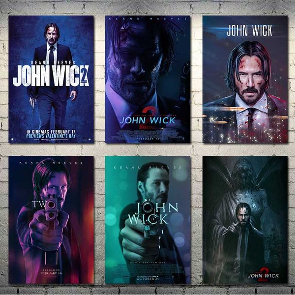 

john wick chapter 1 2 3 movie art silk canvas poster print 13x20 24x36 inch for living room wall decoration-002