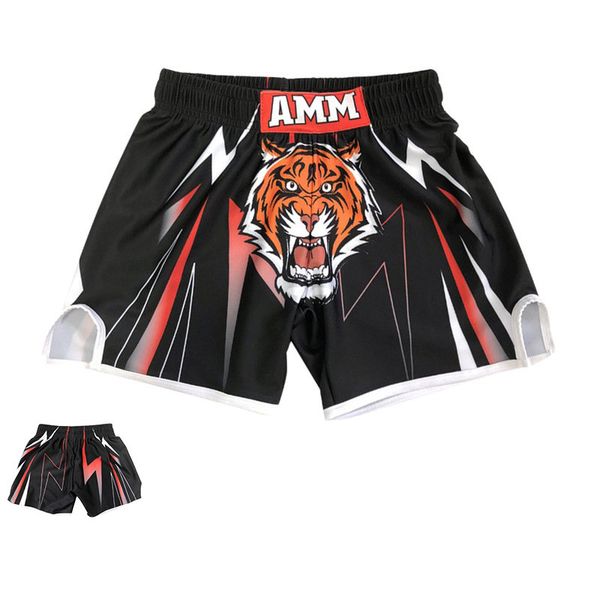 

big tiger boxing mens shorts designer training combat competition shorts running exercise fitness fighting homme shorts, White;black