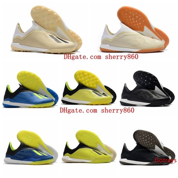 

2019 mens soccer shoes x tango 18+in ic tf turf indoor soccer cleats x 18 football boots scarpe da calcio