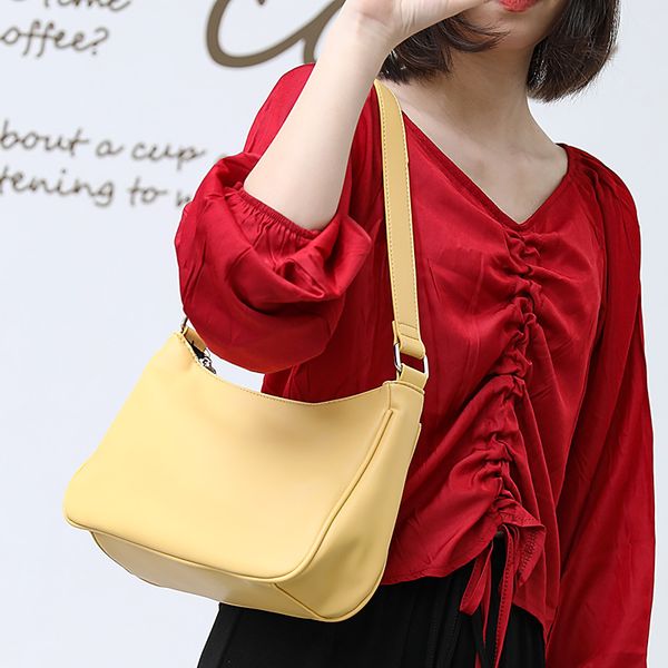 

2020 new fashion simple portable casual design handbag zipper shoulder bag handbag solid color ladies hand bags