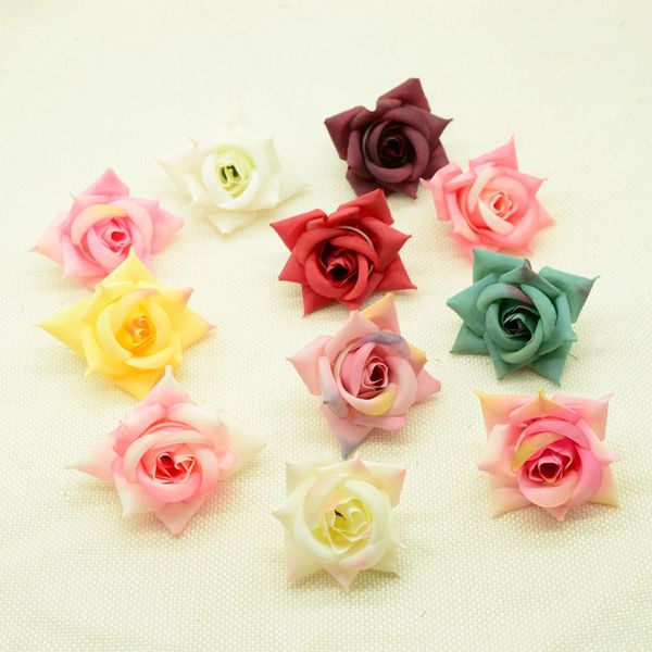 

20pcs artificial flowers for christmas decoration home wedding bridal brooch diy a cap gifts silk roses plastic flowers