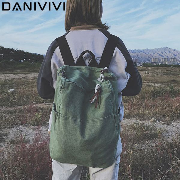 

сплошной цвет большой емкости холст рюкзак ноутбук путешествия женщины рюкзак женский школьный рюкзак для подростков девочек mochila mujer