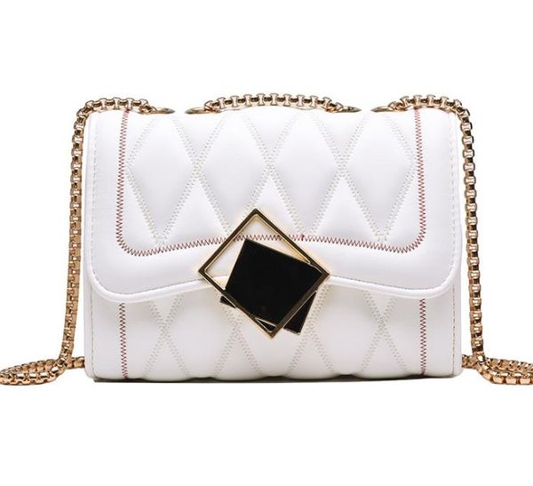 

2020 new summer literary small fresh pu small square bag women's flip bag ing