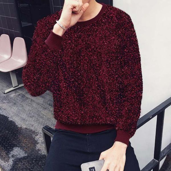 

men t shirt shiny long sleeve crew neck stage party nightclub men t-shirts camisetas hombre korean style streetwear incerun 2019, White;black