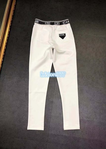 

women's vintage fashion luxury design pencil pants with letter print the high end custom girls casual long pants female runway trousers, Black;white
