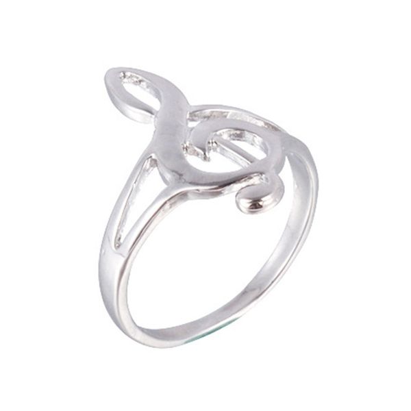 

treble clef knuckle ring in silver musical notes rings for women minimalist hipsterfor girl hollow music note rings jewelry, Golden;silver