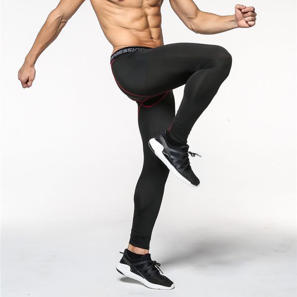 

basketball leggings fitness tights jogging pants men running compression pants sweatpants bodybuilding gym sport men, Black;blue