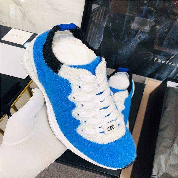 

knit flat bottom lace-up elastic color-matching fashion shoes luxury women's shoes comfortable non-slip breathable sports casual shoes, Black
