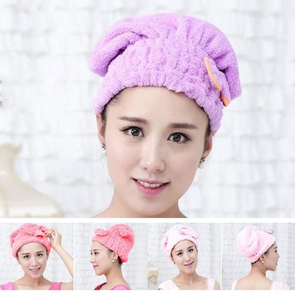 

hair towel new quickly dry hair hat solid color shower cap towels microfiber hats superfine bath towels for women