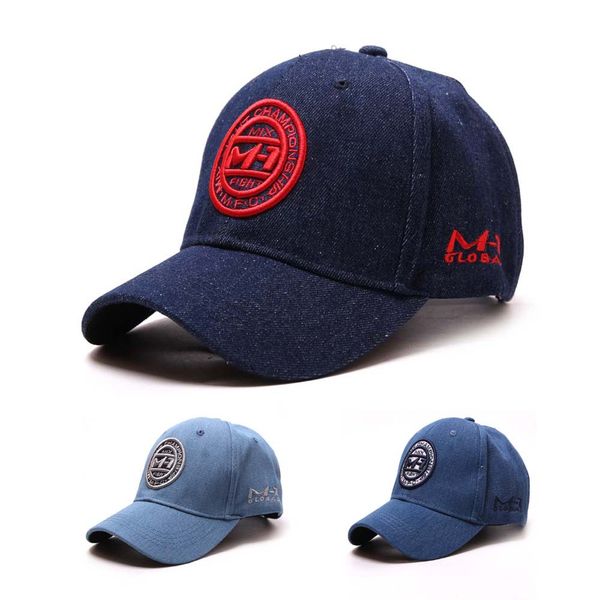 

sport running cap women men cotton embroidered flower denim cap fashion letter baseball outdoor, Blue;gray