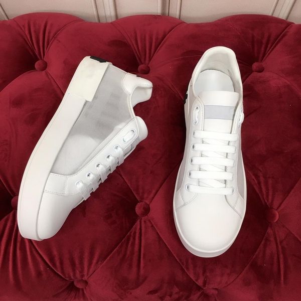 

dg2019 version leather white shoes comfortable 100 casual shoes magic paste leather shoes round head tie belt, Black;white