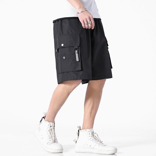 

iidossan black cargo shorts men 2020 new brand muti-pockets pants cotton work casual shorts drawstring oversize 5xl, White;black