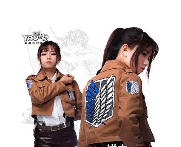 

attack on titan jacket shingeki no kyojin jacket legion cosplay costume jacket coat any size eren levi, Black