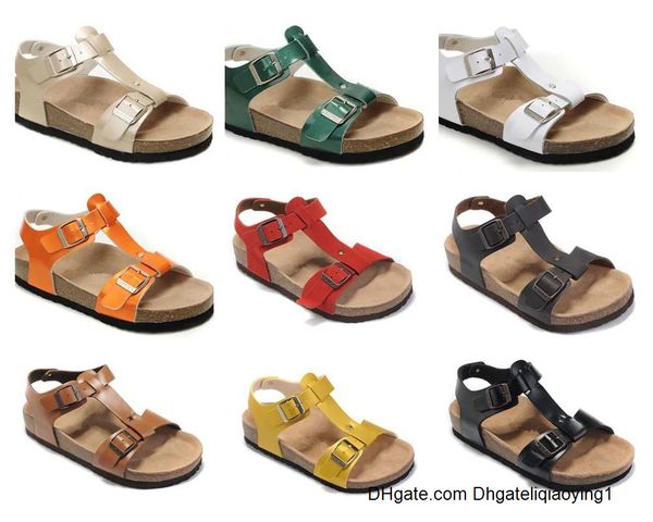 

bokon 2020 famous brand arizona men flat heel sandals women multaicolor summer casual shoes buckle genuine leather slipper, Black