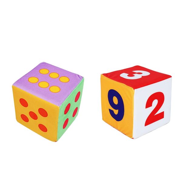 

2pcs multicolored plush number dice toy cognitive game for children