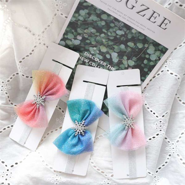 

10pcs/lot fashion bow cute children starry snowflake headbands for hair sequined hairbands kid dance party christmas accessories, Slivery;white