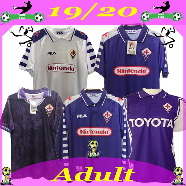 

1998 1999 retro fiorentina soccer jerseys 9 batistuta 10 rui costa custom vintage 98 99 florence home football shirt camisas de futebol, Black;yellow