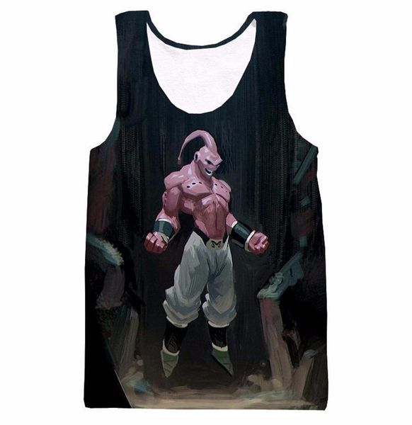 

cool majin buu tank anime z 3d print vest harajuku fashion casual men women summer hipster tank, White;black