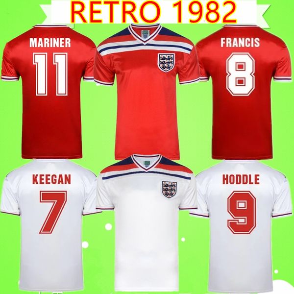 

england 1982 retro soccer jerseys keegan neal home away red white vintage hoddle francis camiseta de futbol mcdermott mariner football shirt, Black;yellow