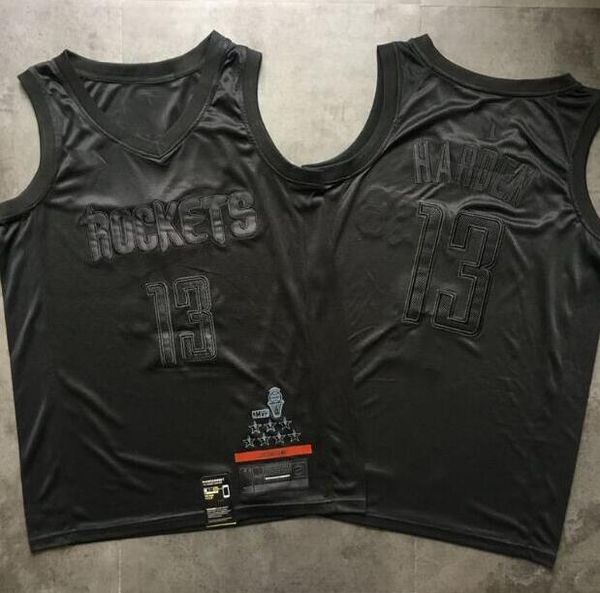 

мужская баскетбольная rocketsn хьюстон 13 джеймс харден признан mvp черный swingman джерси без рукавов и брюки, Black;red