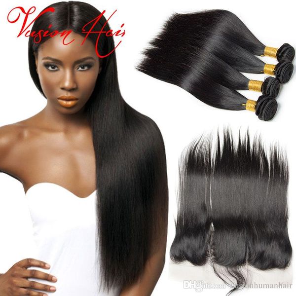 Straight Hair Malaysian 3 Bundles With Unprocessed Lace Frontal