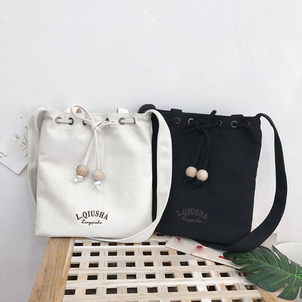 

creative letters canvas shopping bags for women new fashion female students college style simple casual shoulder bag #g2
