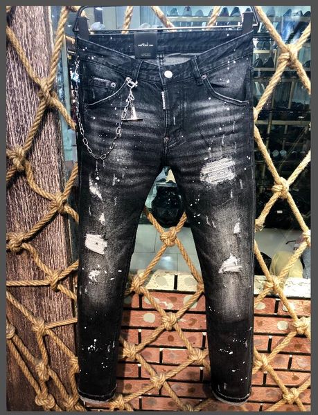 

2019 новый бренд модных европейских и американских мужских повседневных джинсов d2, высококачественная стирка, чистая ручная шлифовка, оптим, Blue