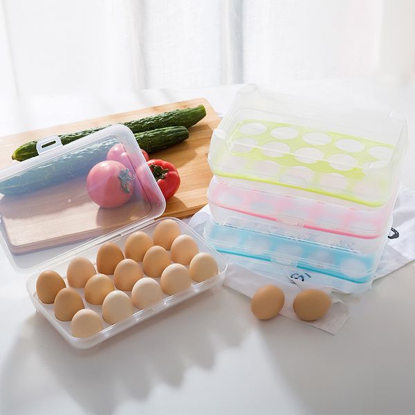 

15 grids egg refrigerator fresh box eggs holder kitchen egg preservation storage container organizer boxes for storage