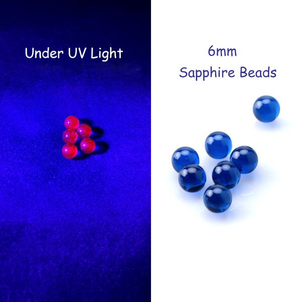 Sapphire fumaça de 6 mm Dab pérolas inserir vermelho sob a luz UV Light Suitfor xl xxl top liso de quartzo banger unhas