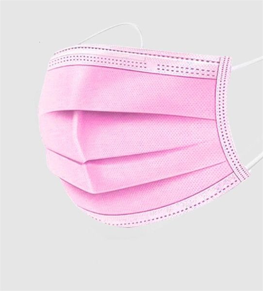 

3 слойный одноразовая маска 1pcs черный / белый / розовый non woven маски загрязнение воздуха защита маска для лица маски черный дышащий ушн