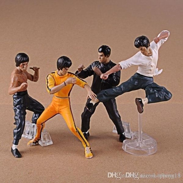 

discout chinese kungfu star bruce lee figures toys bruce lee action figures collection toys 4pcs/set gift t609