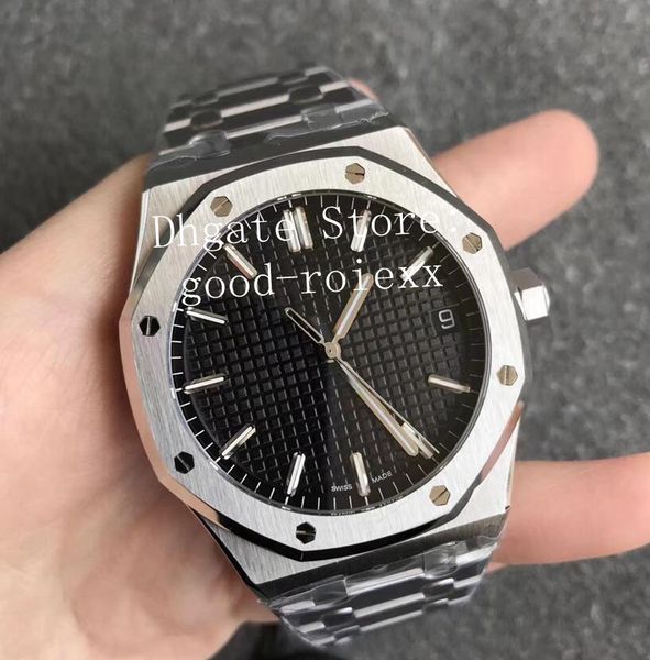 

41мм серый синий черный циферблат мужской автоматический miyota 9015 cal.4302 часы мужчины полный сталь наручные часы погружения 15500 зф фа, Slivery;brown