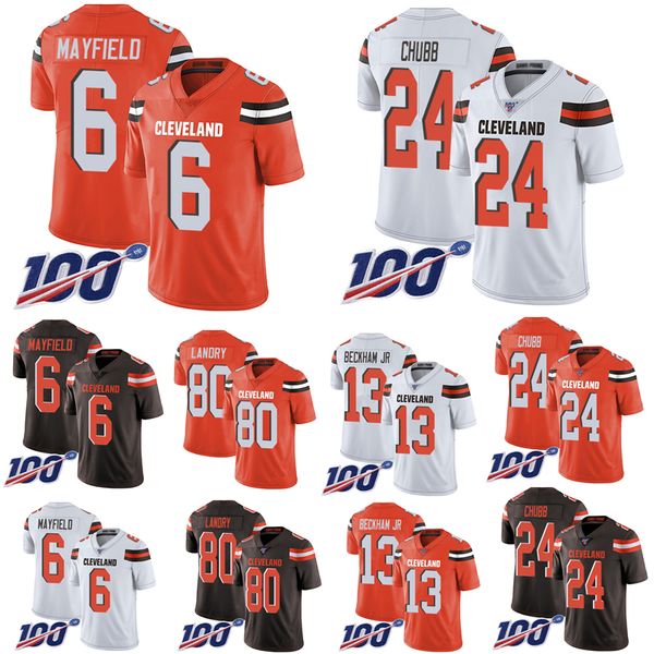 

2020 new baker mayfield 6 cleveland nick chubb 24 odell beckham jr 13 # browns youth jersey jarvis landry 80 men's football jerseys, Red;white