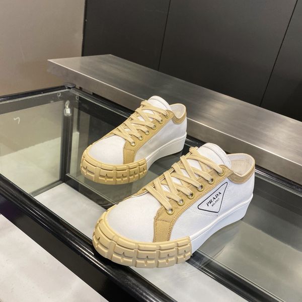 

belle lady white sneakers 2020 four seasons new imported sheepskin contrast color platform canvas running shoes size 35-40#03, Red;white