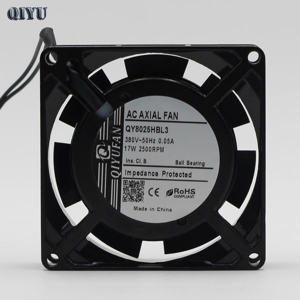 

qy8025hbl3 ac 380v air blower ventilation cooling fan 8cm axial flow fan,industrial fan exhaust,two ball bearing