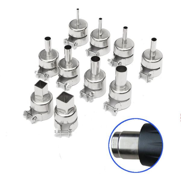

jiguoor 10pcs 3/4/5/6/7/8/10/12mm heat gun nozzles heat air guns nozzle for 850 air soldering station