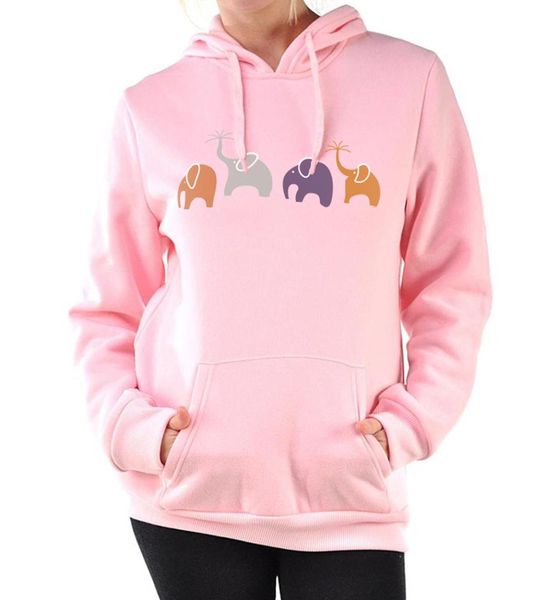 

cartoon elephants printhed hoodies women 2019 autumn winter female pullovers streetwear hip-hop sweatshirts fitness clothing mma, Black